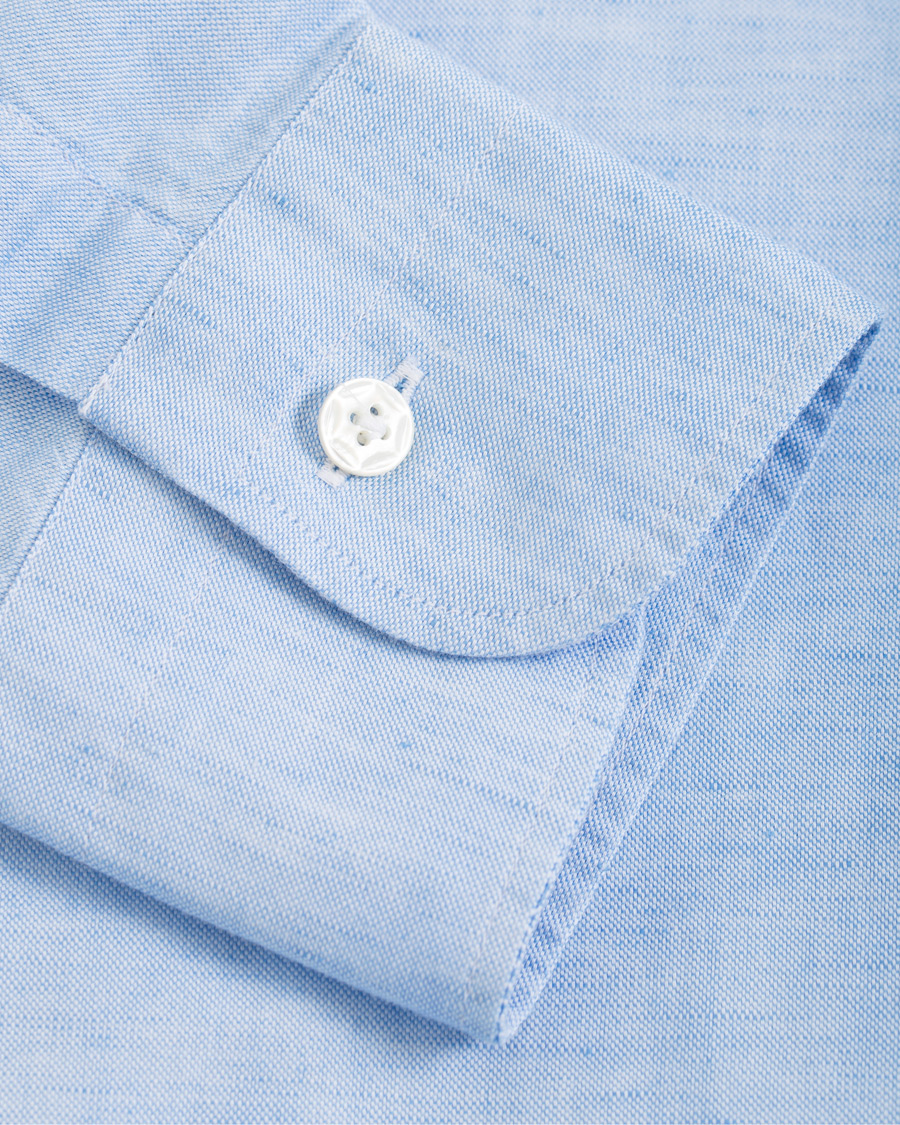 Herr | Skjortor | Barba Napoli | Dandylife Slim Fit Cotton/Linen Shirt Blue