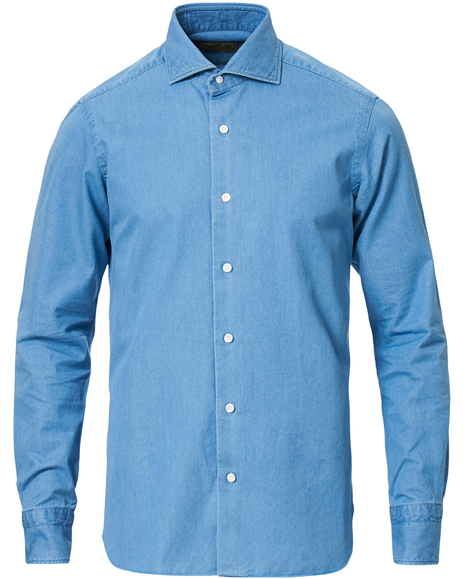 Herr | Skjortor | Barba Napoli | Dandylife Slim Fit Denim Shirt Indigo