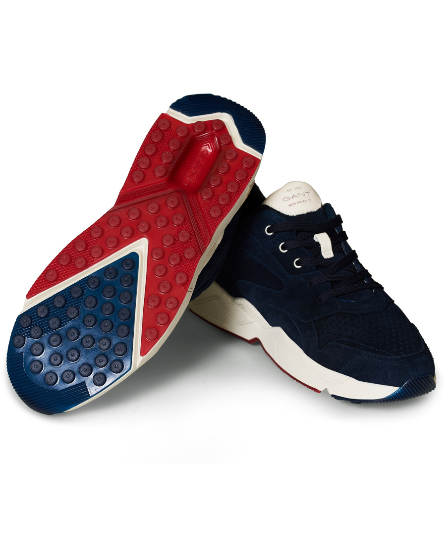 Herr | GANT Nicewill Perforated Sneaker Navy Suede | GANT | Nicewill Perforated Sneaker Navy Suede