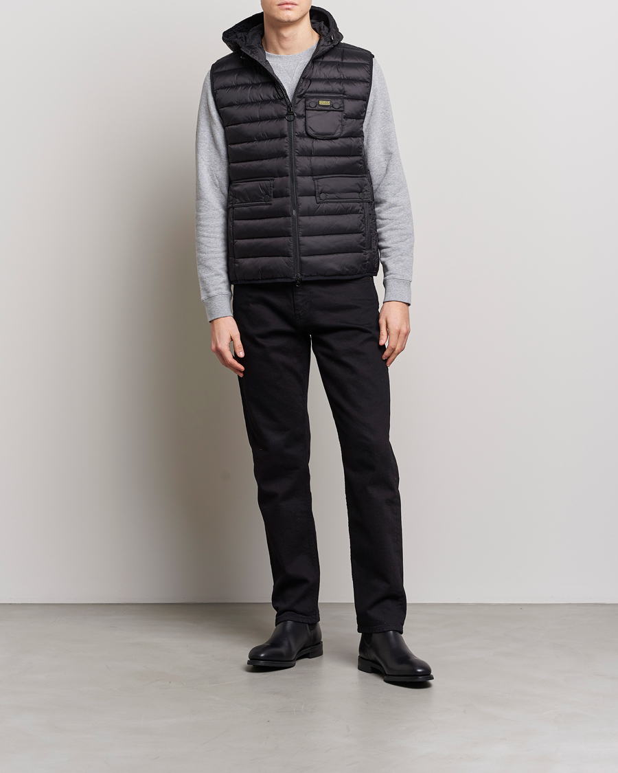 Herr | Jackor | Barbour International | Ouston Hooded Gilet Black