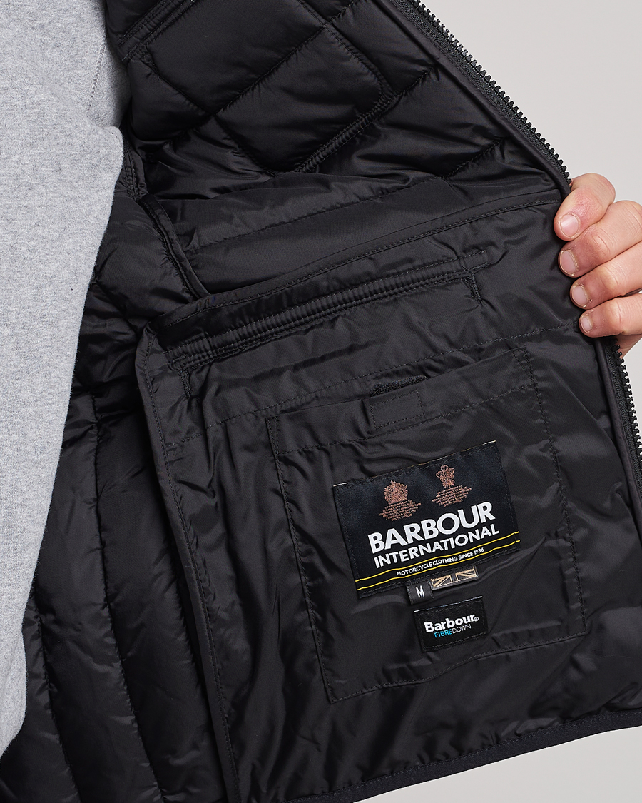 Herr | Jackor | Barbour International | Ouston Hooded Gilet Black