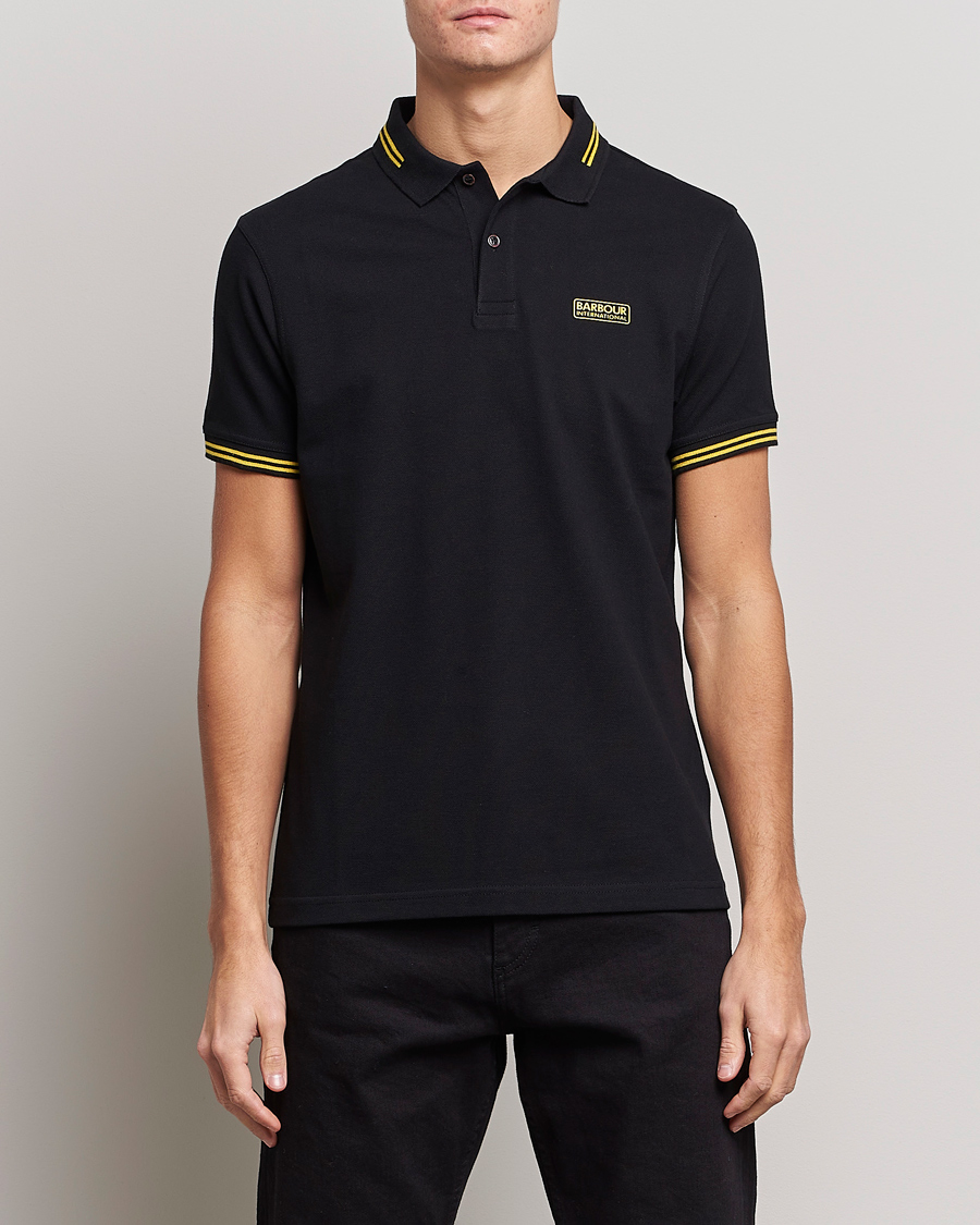 Herr |  | Barbour International | Essential Tipped Polo Black