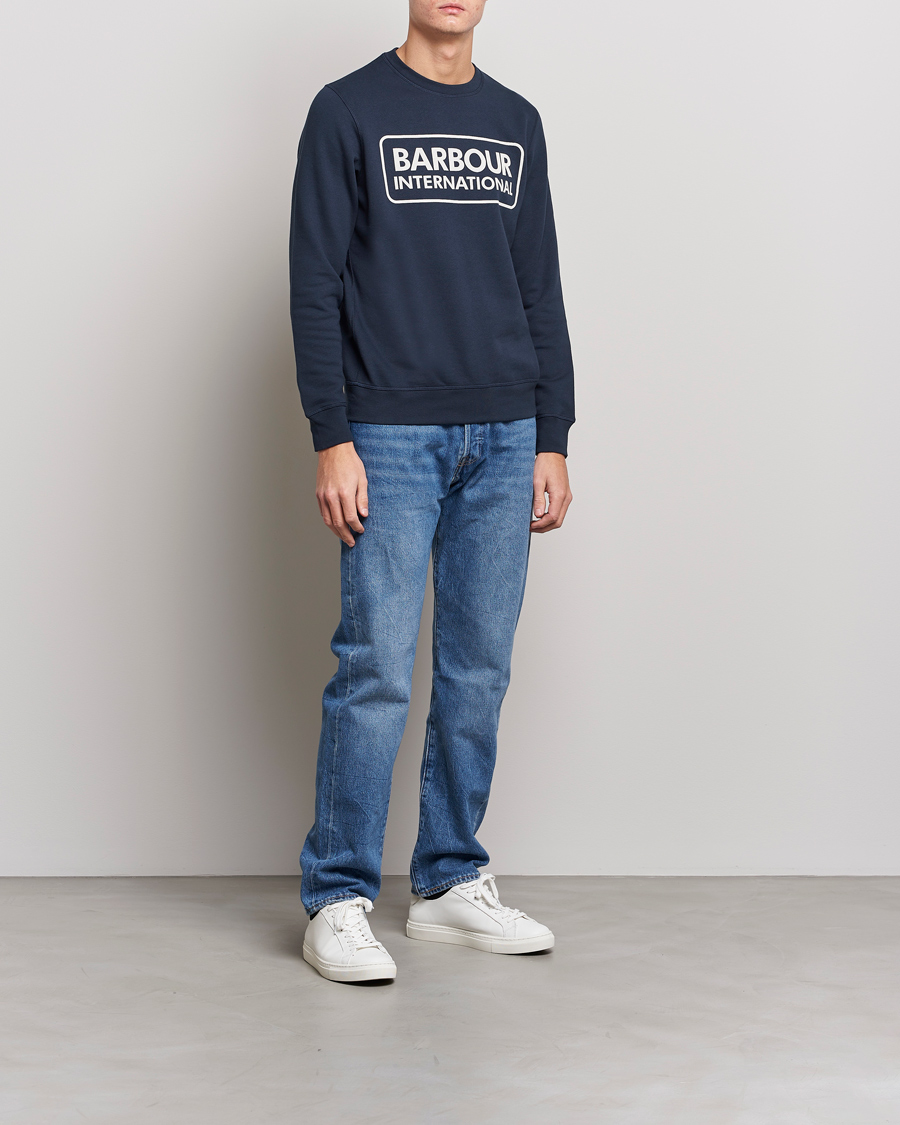 Herr |  | Barbour International | Large Logo Sweatshirt Navy