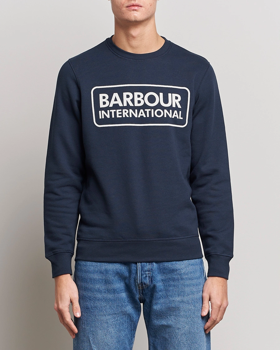 Herr |  | Barbour International | Large Logo Sweatshirt Navy