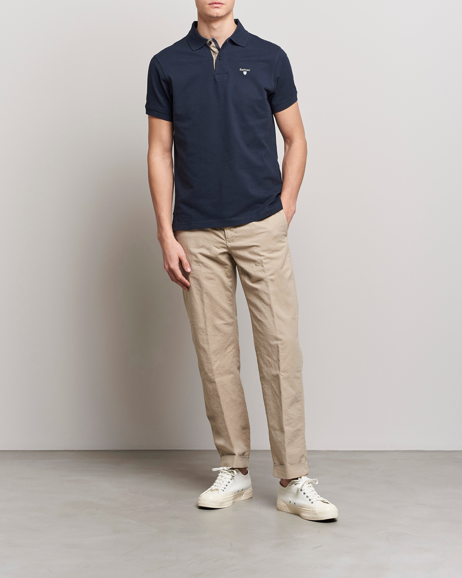 Herr | Pikéer | Barbour Lifestyle | Tartan Pique Polo Navy