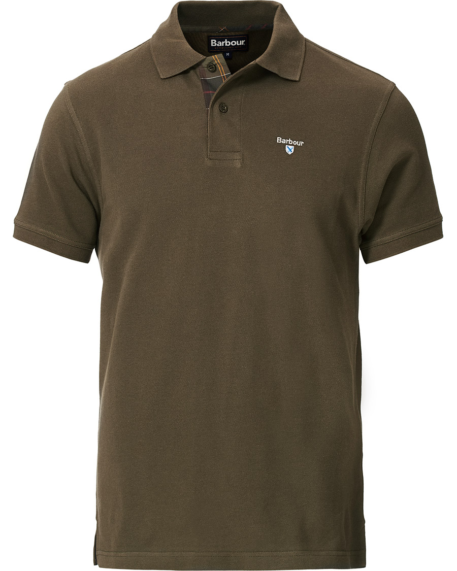 Herr | Pikéer | Barbour Lifestyle | Tartan Pique Polo Dark Olive