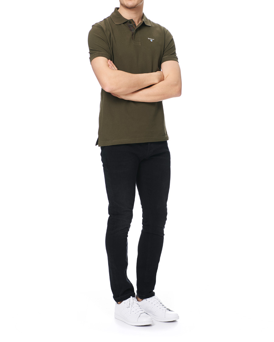 Herr | Pikéer | Barbour Lifestyle | Tartan Pique Polo Dark Olive