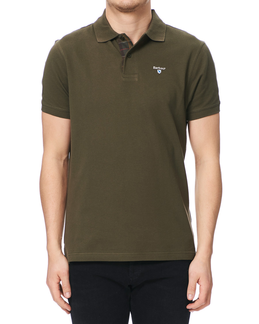 Herr | Pikéer | Barbour Lifestyle | Tartan Pique Polo Dark Olive