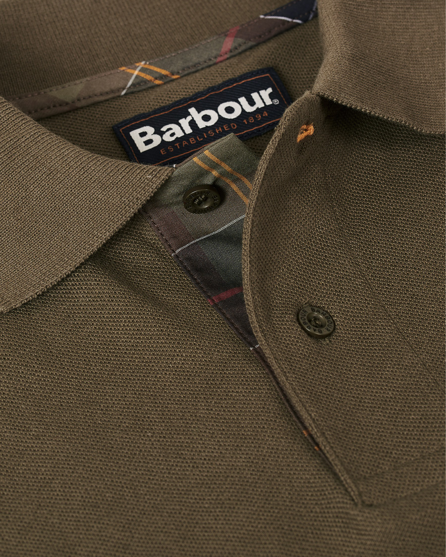 Herr | Pikéer | Barbour Lifestyle | Tartan Pique Polo Dark Olive