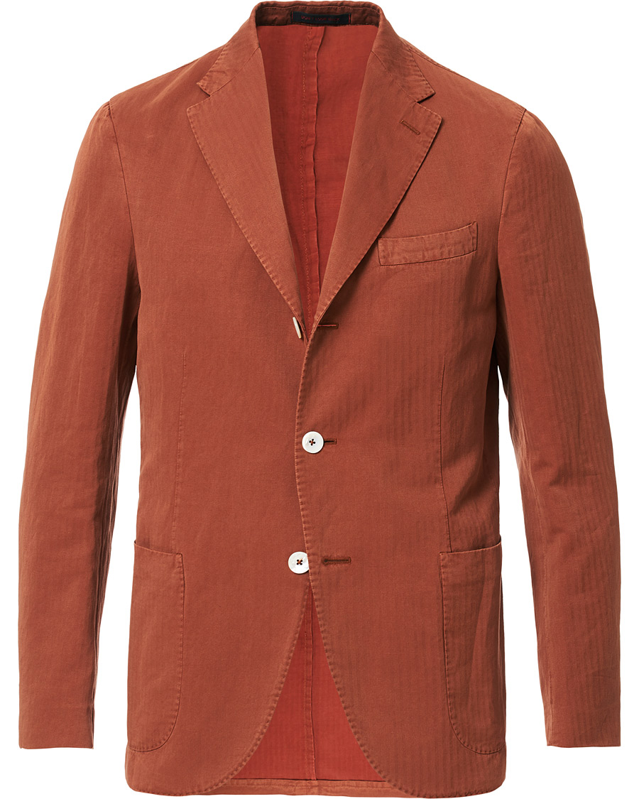 Herr | Kavajer | The Gigi | Linen Herringbone Blazer Orange