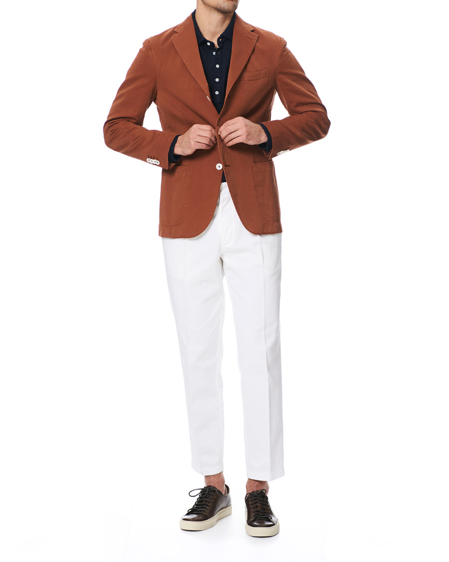 Herr | Kavajer | The Gigi | Linen Herringbone Blazer Orange