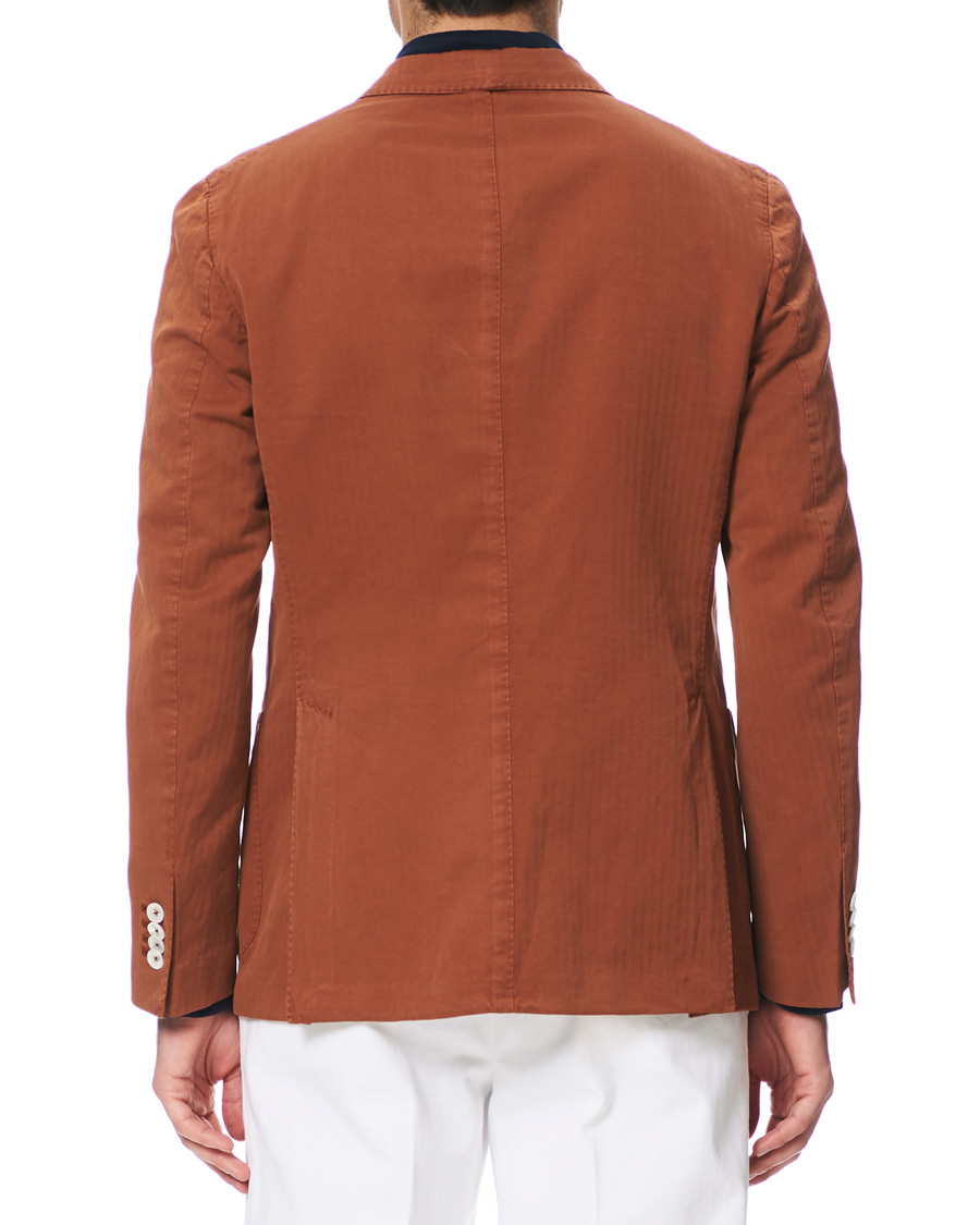 Herr | Kavajer | The Gigi | Linen Herringbone Blazer Orange