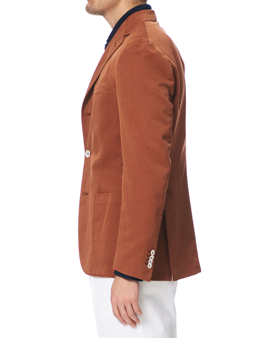 Herr | Kavajer | The Gigi | Linen Herringbone Blazer Orange