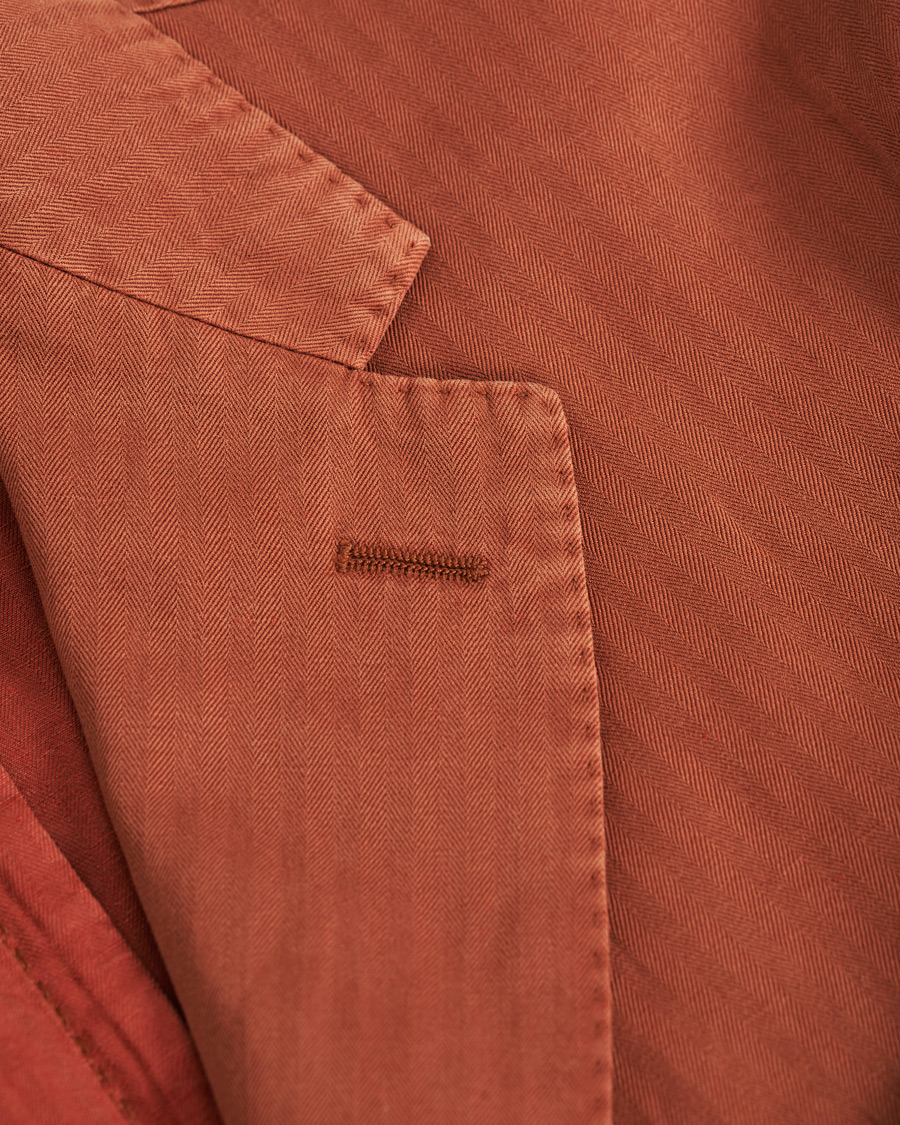Herr | Kavajer | The Gigi | Linen Herringbone Blazer Orange
