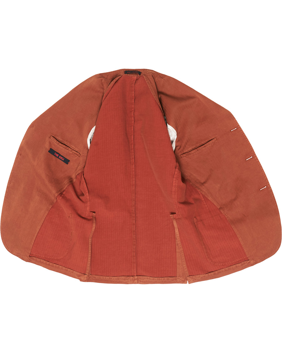 Herr | Kavajer | The Gigi | Linen Herringbone Blazer Orange