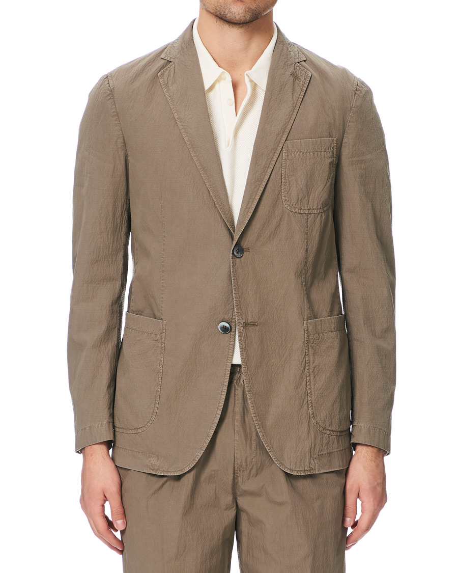 Herr | Kavajer | The Gigi | Soft Seersucker Blazer Olive