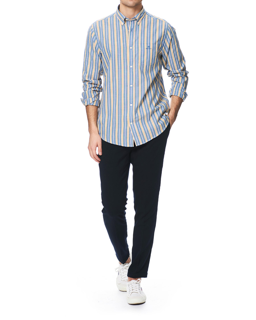 Herr | Skjortor | GANT | Windblown Oxford Stripe Shirt Bright Cobolt