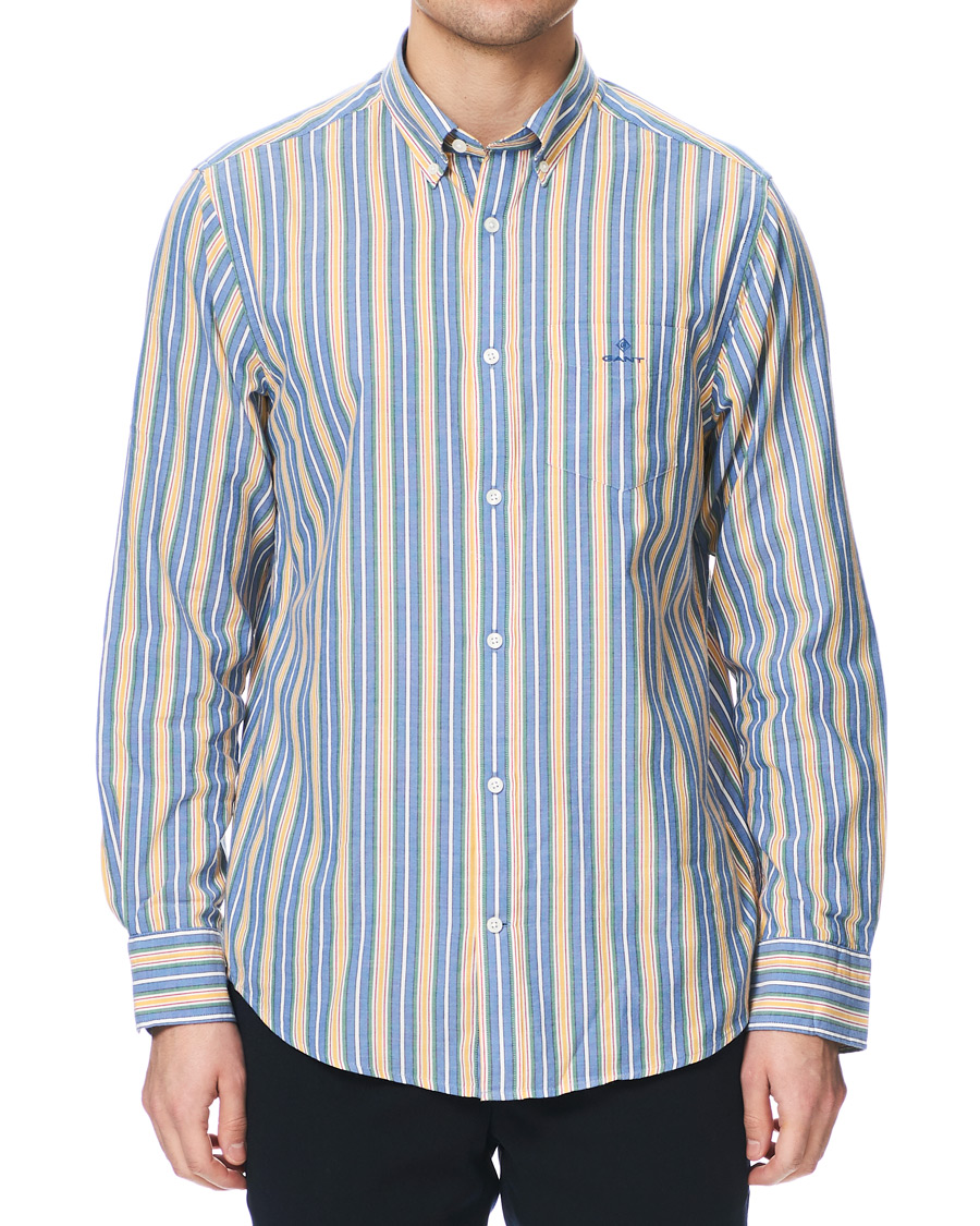 Herr | Skjortor | GANT | Windblown Oxford Stripe Shirt Bright Cobolt