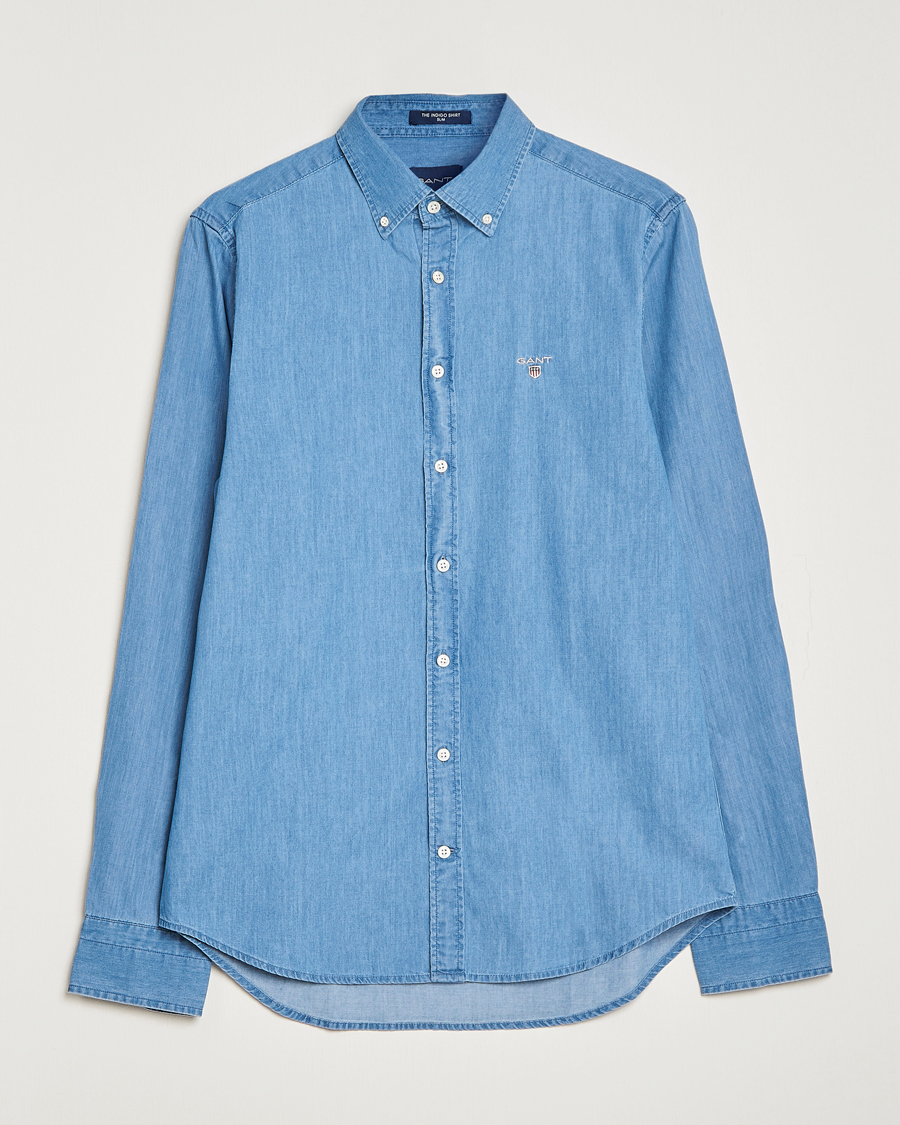 Herr | Skjortor | GANT | Slim Fit Indigo Shirt Semi Light Blue