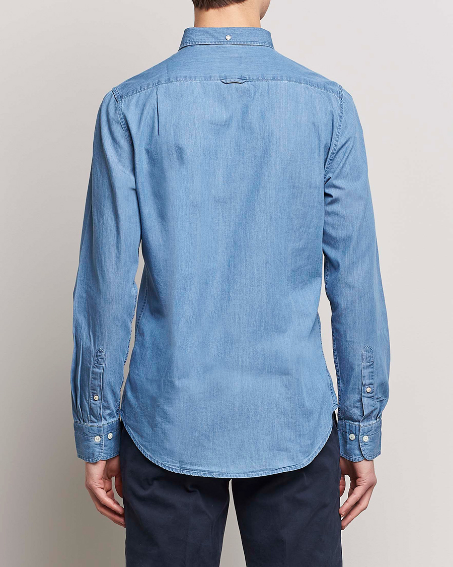 Herr | Skjortor | GANT | Slim Fit Indigo Shirt Semi Light Blue