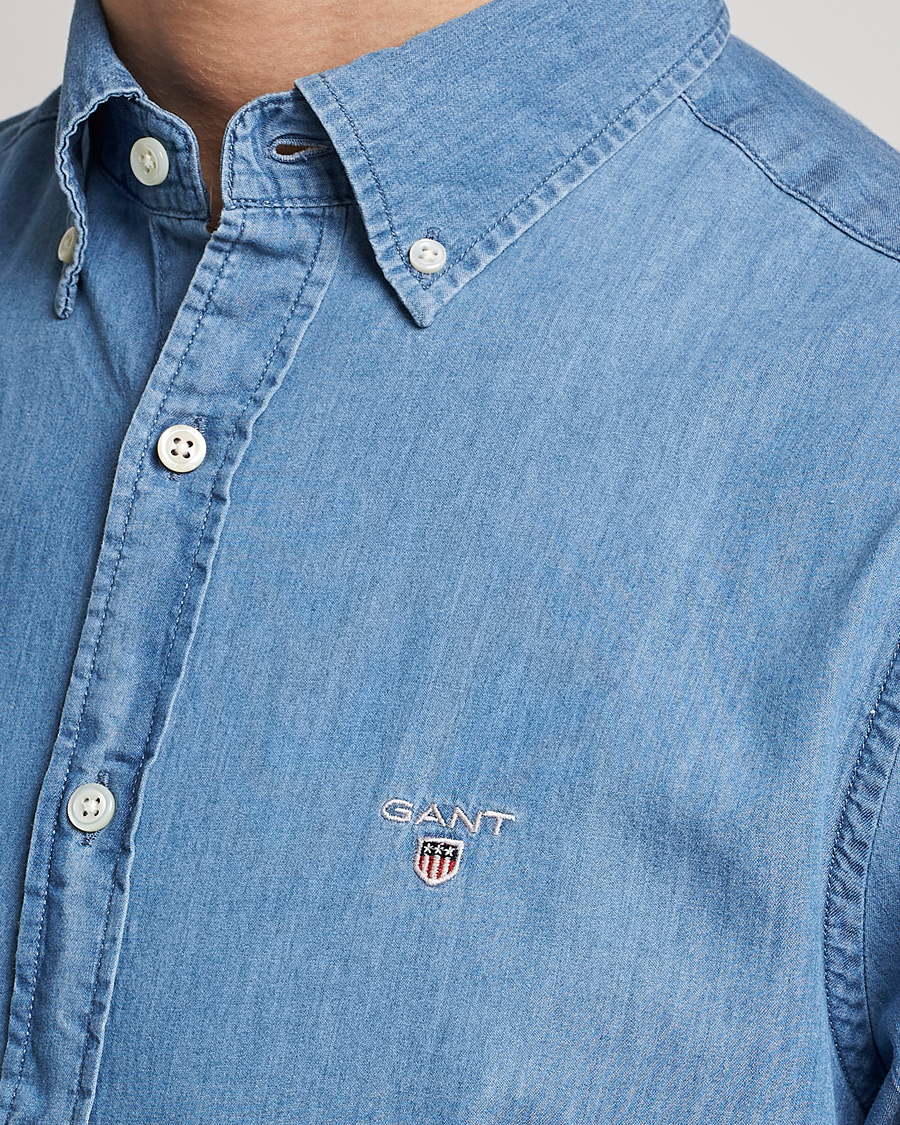 Herr | Skjortor | GANT | Slim Fit Indigo Shirt Semi Light Blue