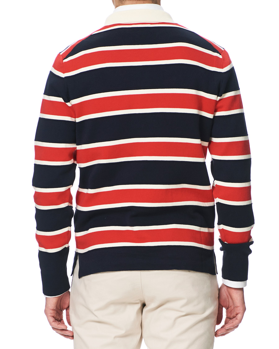 Herr | Tröjor | GANT | Knitted Striped Rugger Bright Red