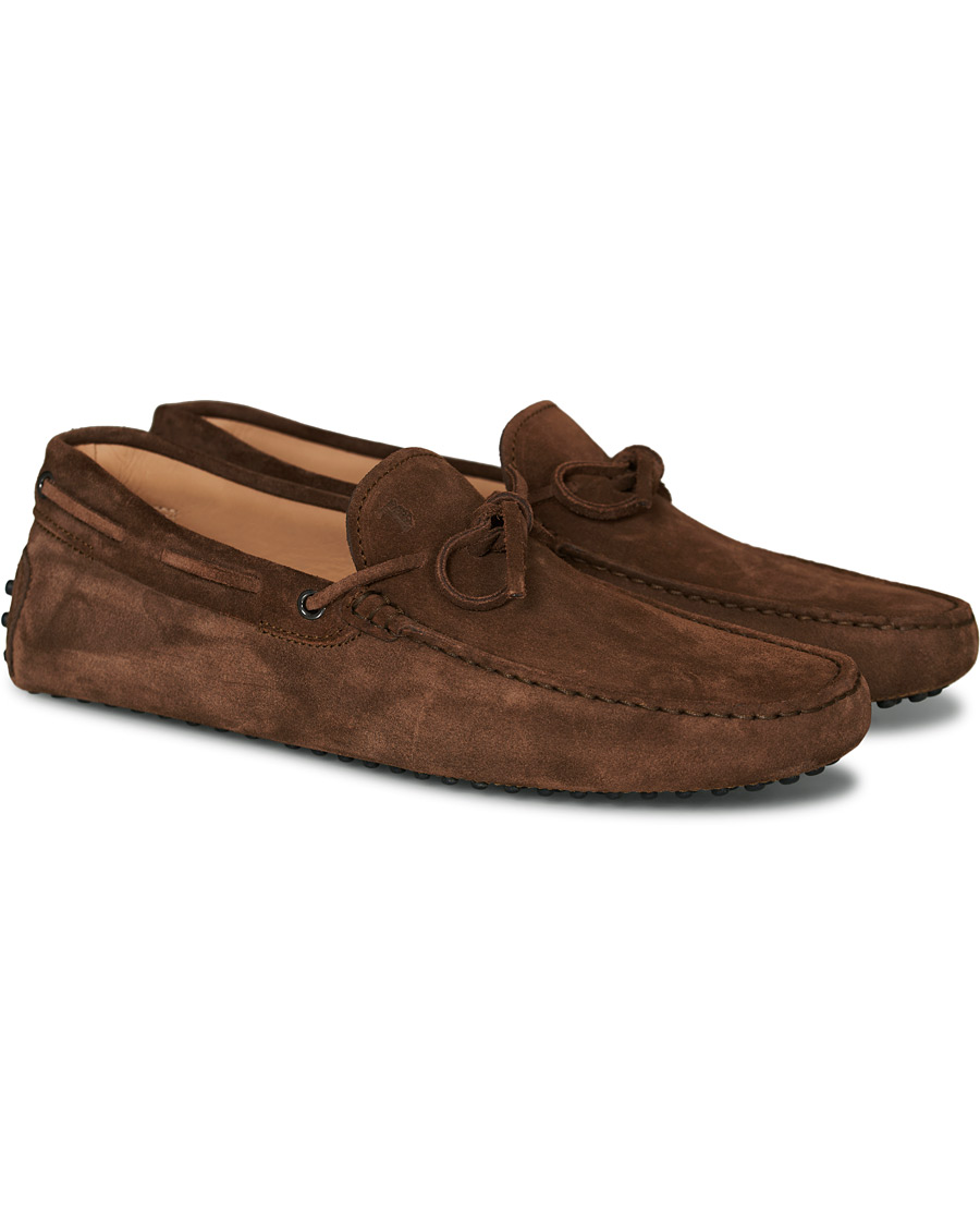 Herr | Tod's Laccetto Gommino Carshoe Light Brown Suede | Tod's | Laccetto Gommino Carshoe Light Brown Suede