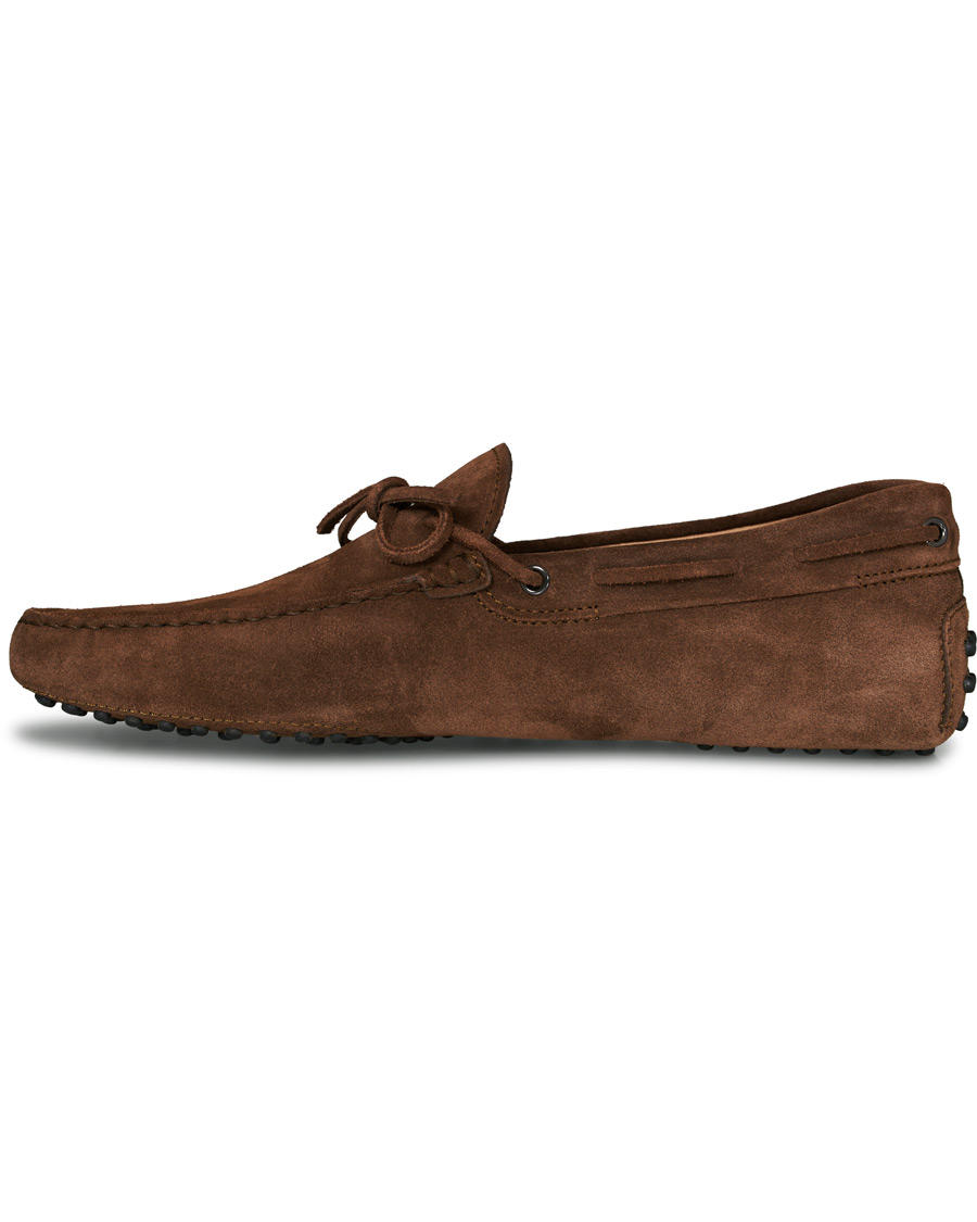 Herr | Tod's Laccetto Gommino Carshoe Light Brown Suede | Tod's | Laccetto Gommino Carshoe Light Brown Suede