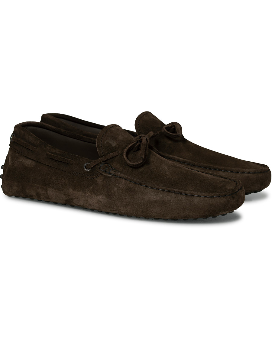 Herr | Tod's Laccetto Gommino Carshoe Dark Brown Suede | Tod's | Laccetto Gommino Carshoe Dark Brown Suede