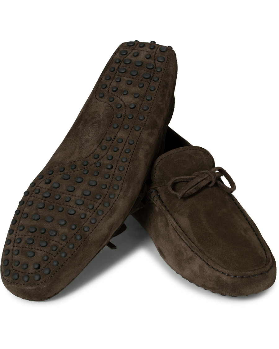 Herr | Tod's Laccetto Gommino Carshoe Dark Brown Suede | Tod's | Laccetto Gommino Carshoe Dark Brown Suede