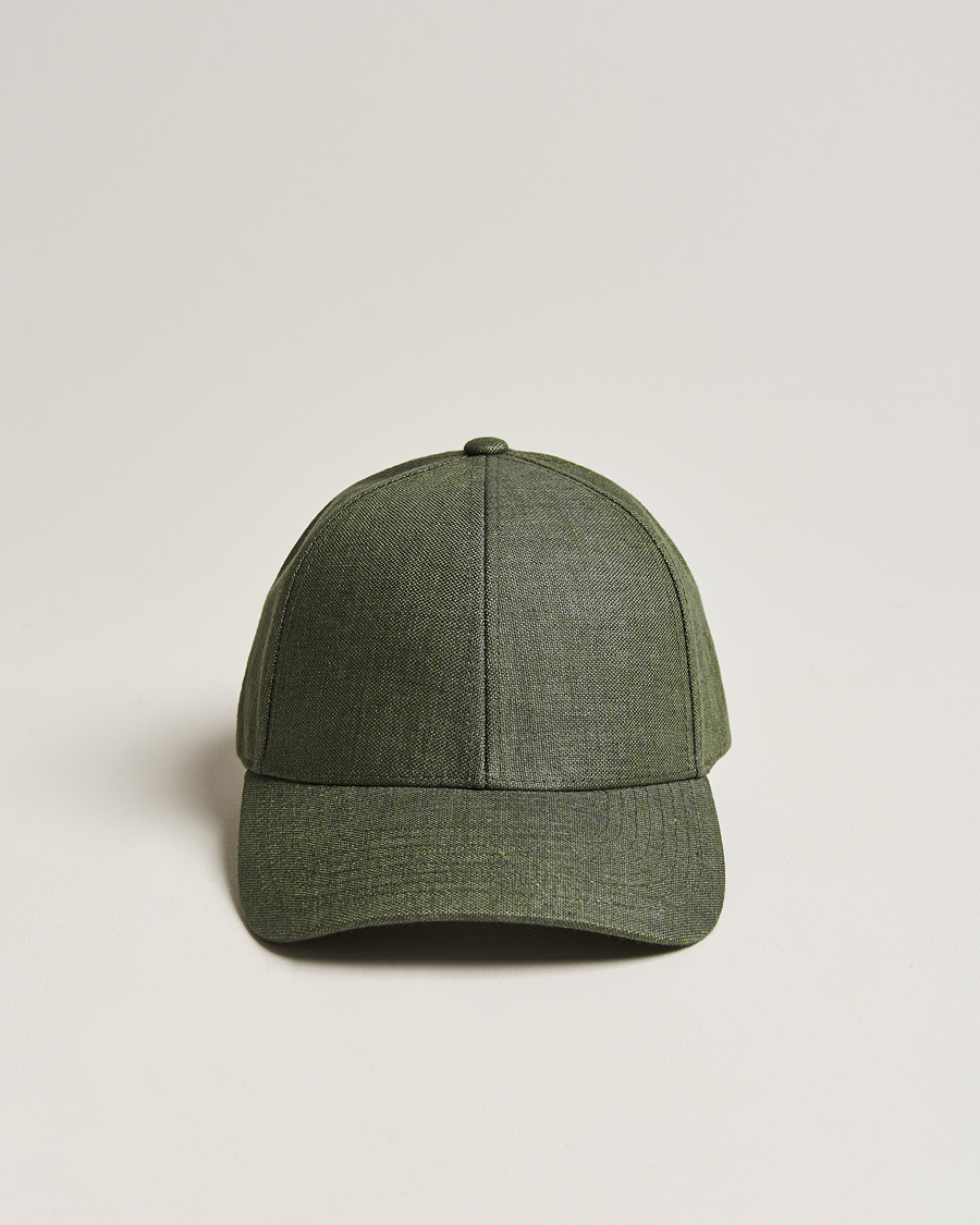 Herr | Hattar & kepsar | Varsity Headwear | Linen Baseball Cap French Olive