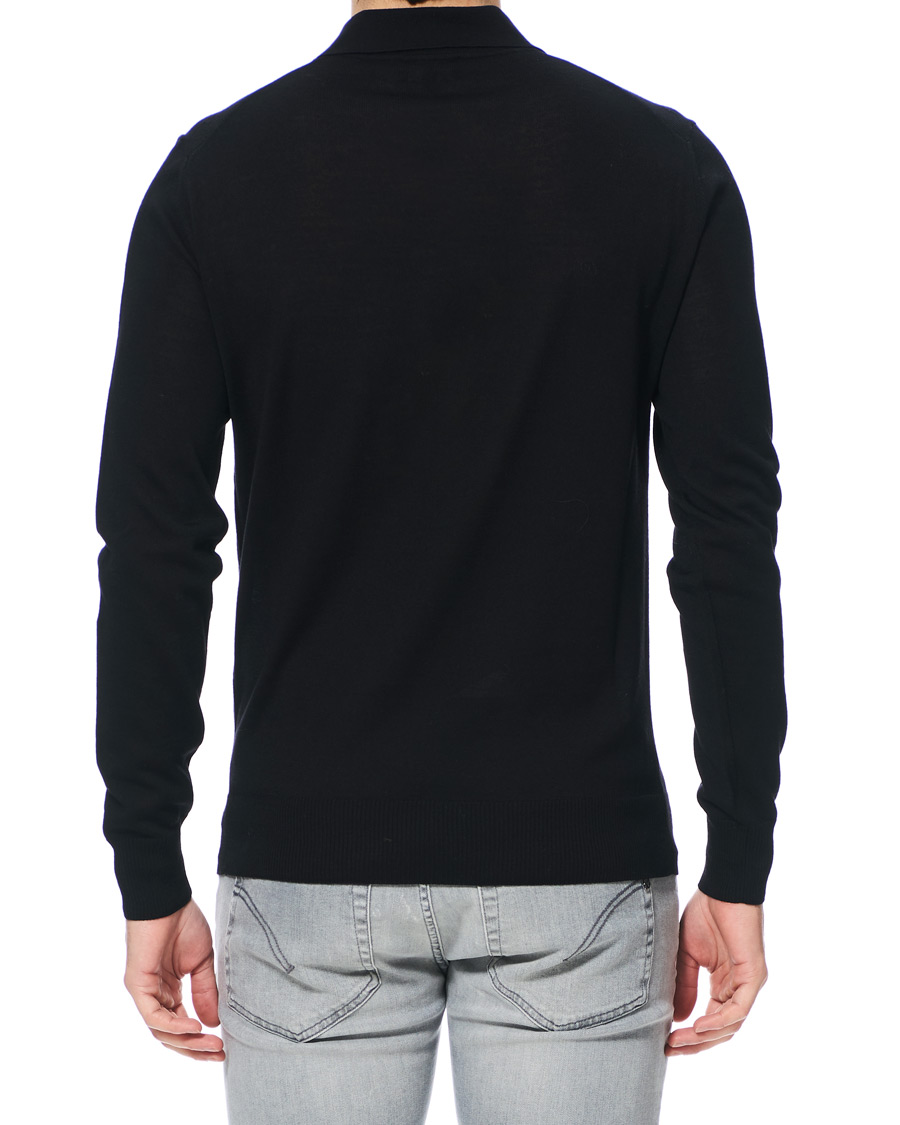 Herr | Tröjor | Emporio Armani | Knitted Long Sleeve Polo Black