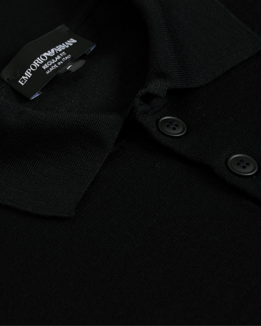 Herr | Tröjor | Emporio Armani | Knitted Long Sleeve Polo Black