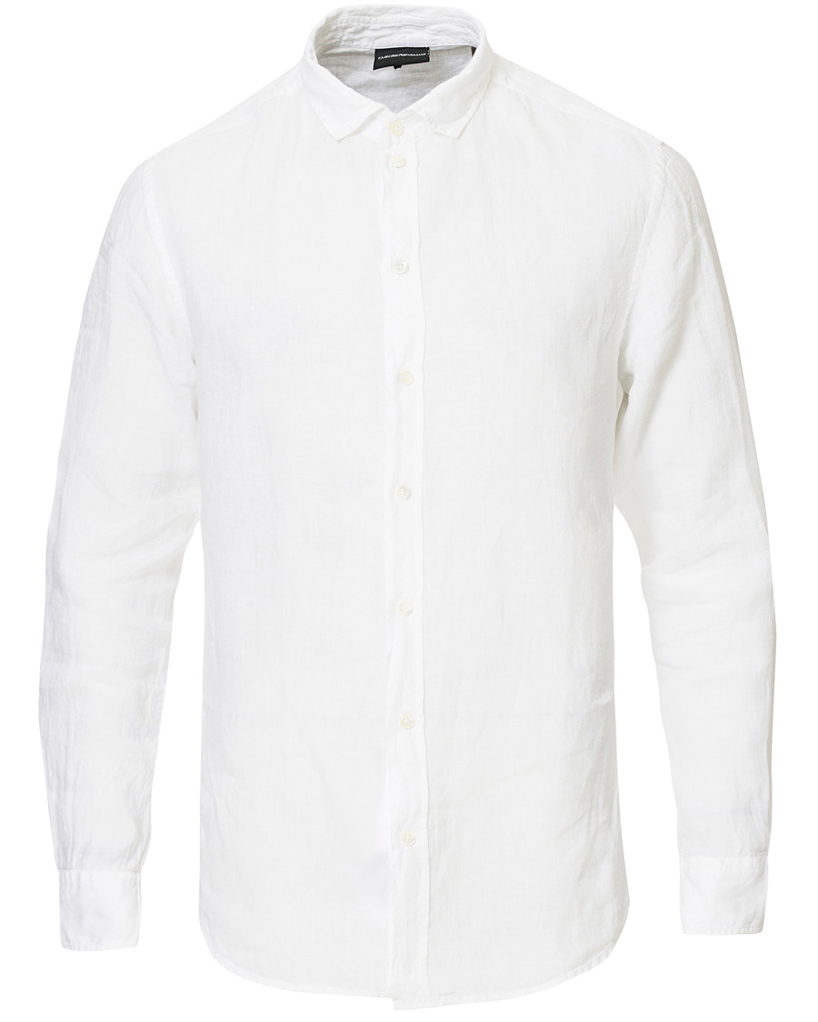 Herr | Skjortor | Emporio Armani | Linen Shirt White
