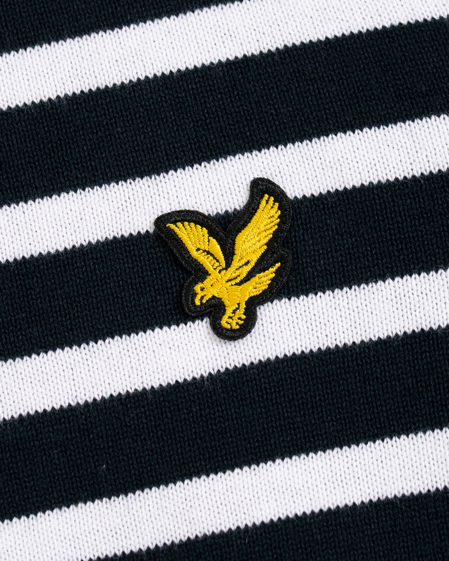 Herr | Tröjor | Lyle & Scott | Breton Stripe Crew Neck Pullover Dark Navy/White