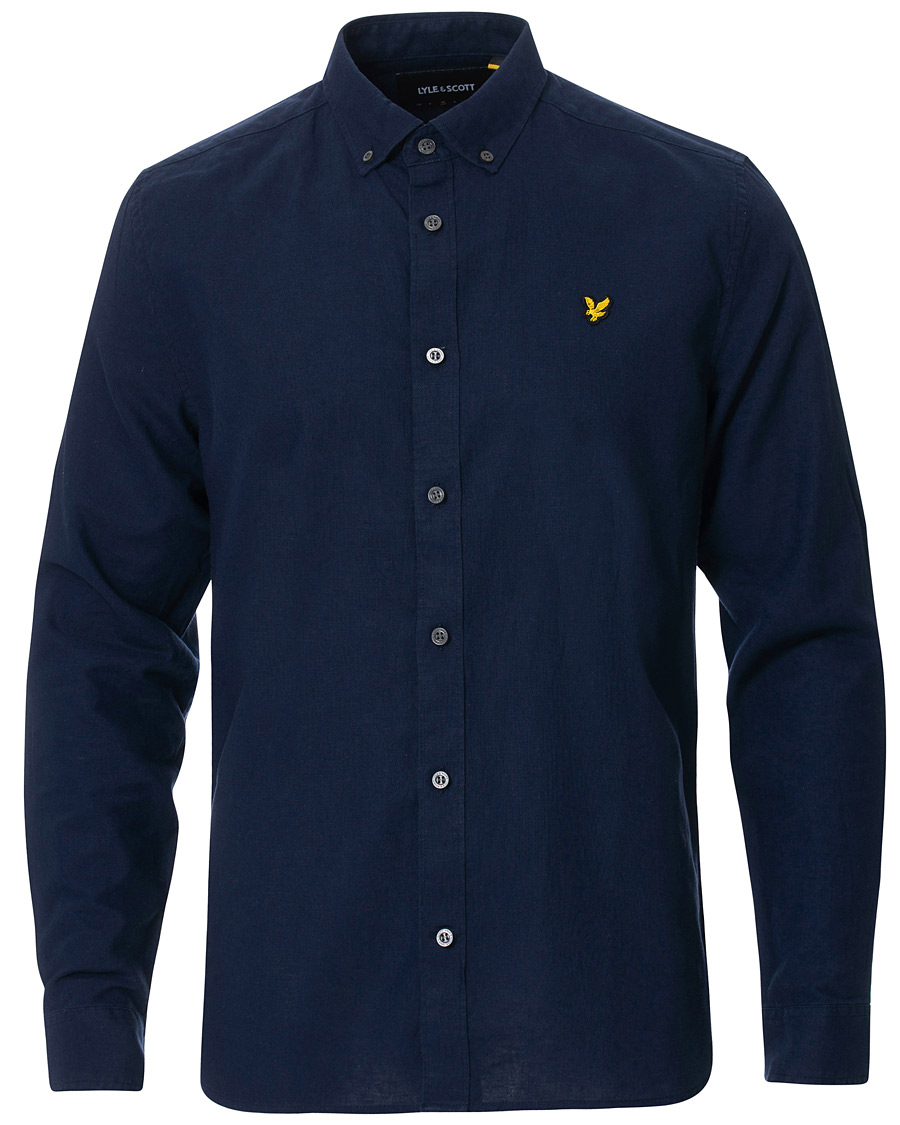 Herr | Skjortor | Lyle & Scott | Linen/Cotton Shirt Navy
