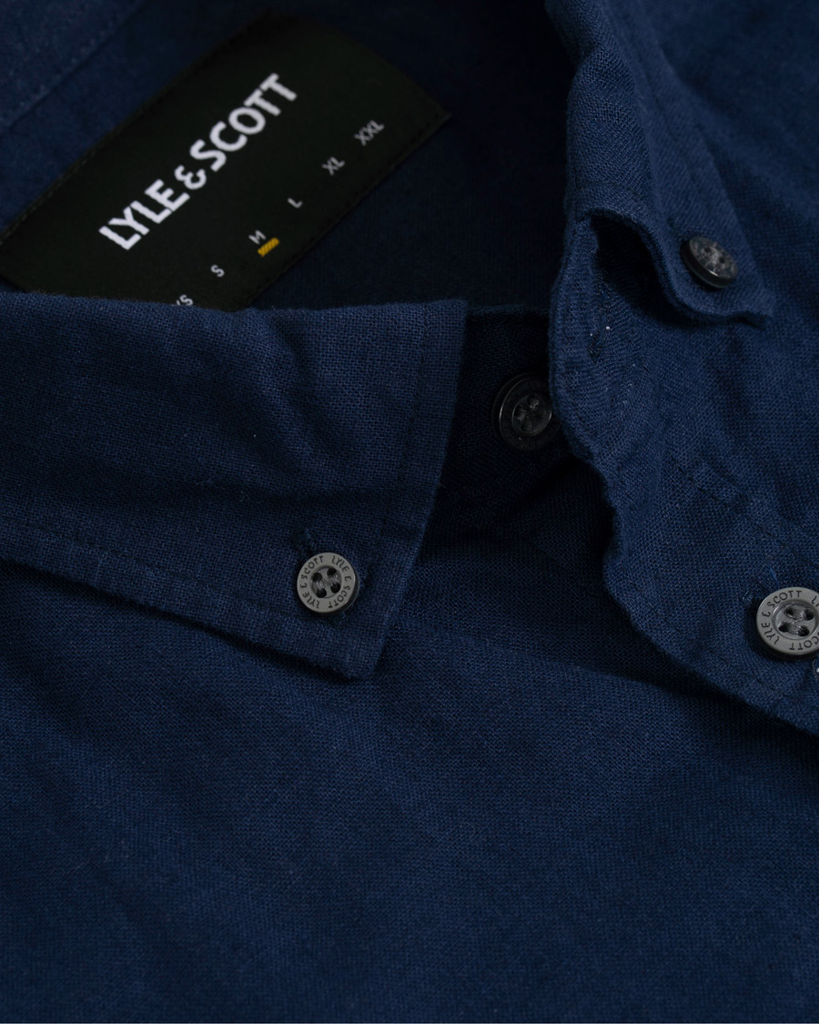 Herr | Skjortor | Lyle & Scott | Linen/Cotton Shirt Navy