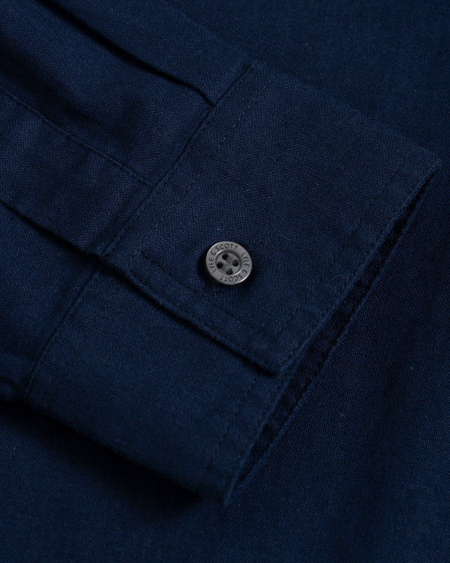 Herr | Skjortor | Lyle & Scott | Linen/Cotton Shirt Navy