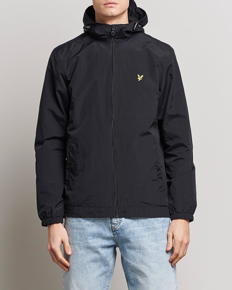 Herr | Jackor | Lyle & Scott | Zip Through Hooded Jacket Jet Black