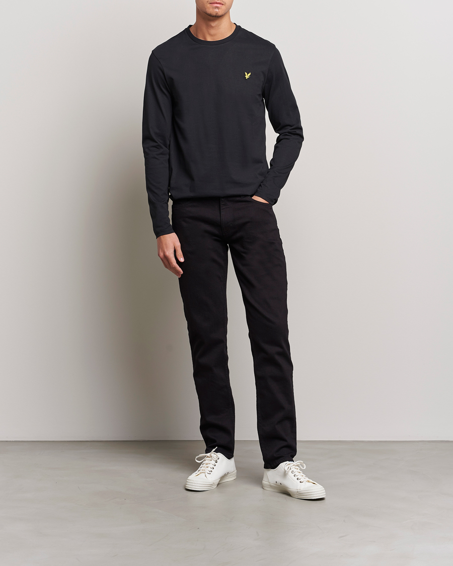 Herr | T-Shirts | Lyle & Scott | Long Sleeve Crew Neck T-Shirt Jet Black