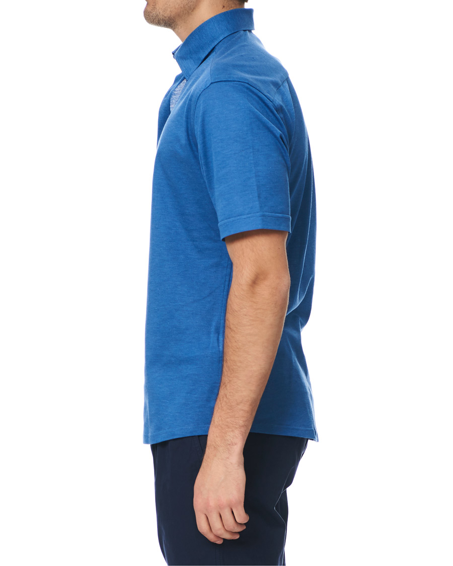 Herr | Pikéer | Eton | Slim Fit Short Sleeve Pique Shirt Blue