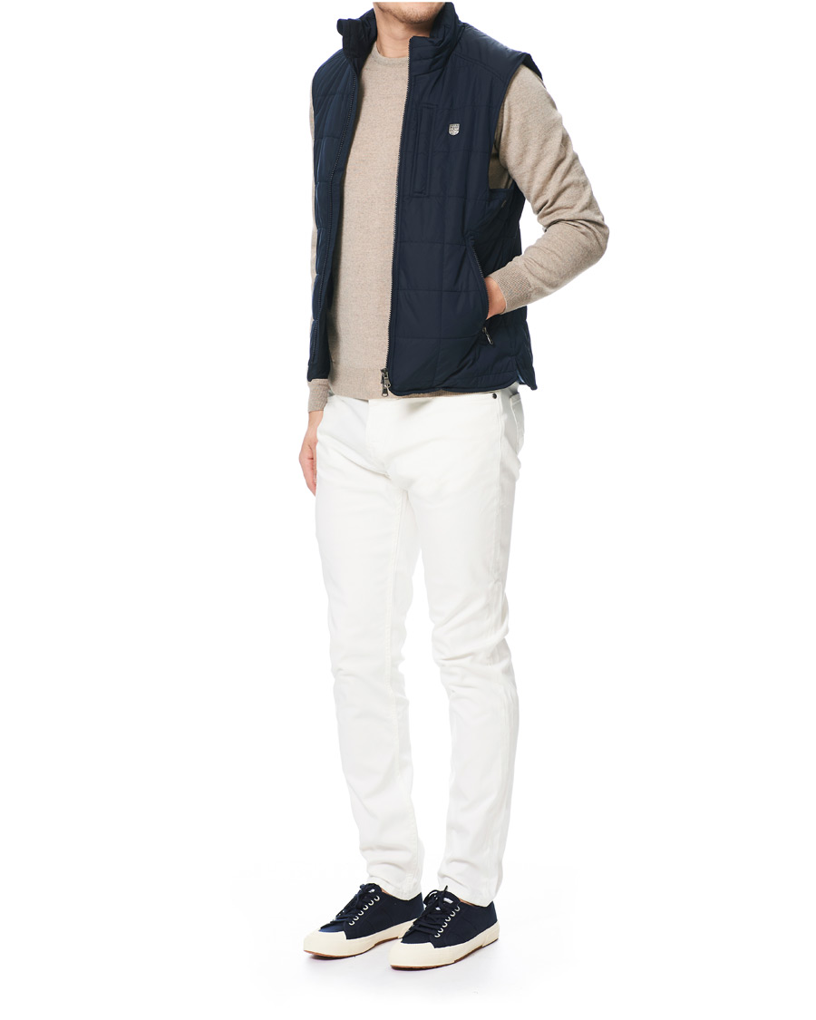 Herr | Jackor | Morris | Quilted Crew Vest Navy