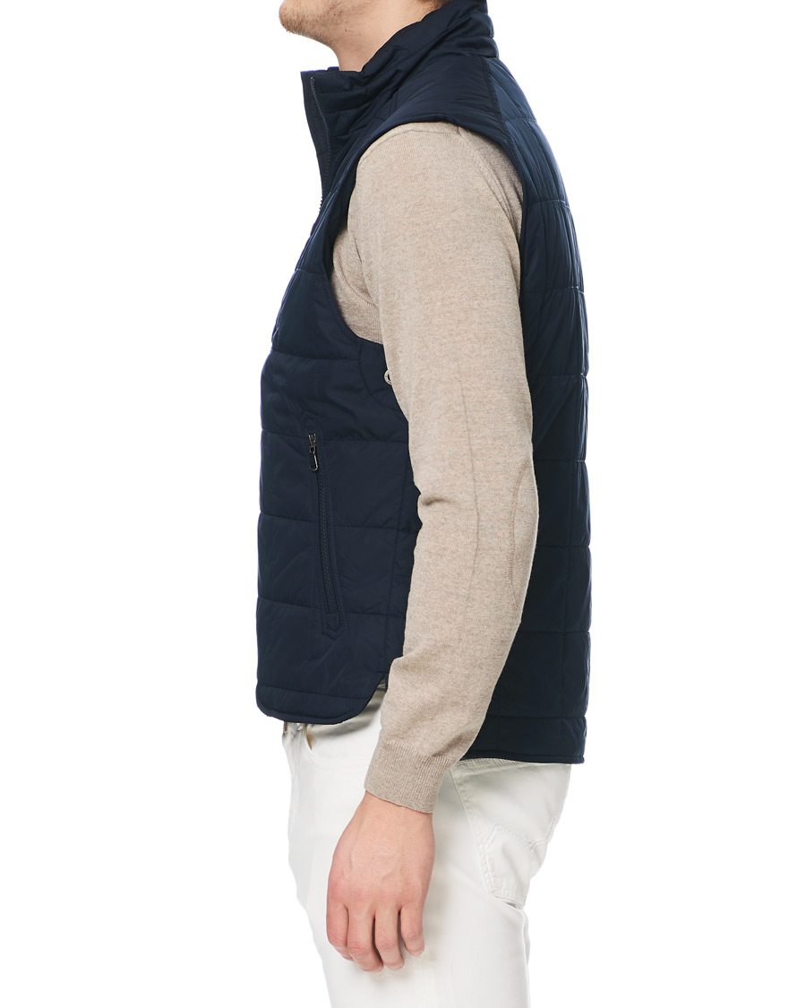 Herr | Jackor | Morris | Quilted Crew Vest Navy