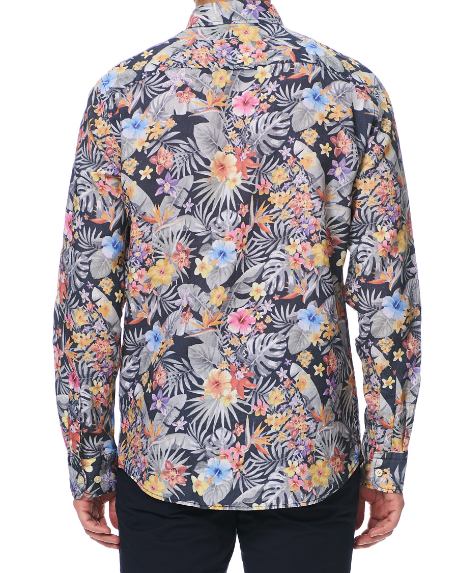 Herr | Skjortor | Morris | Harvey Printed Flower Button Down Shirt Navy
