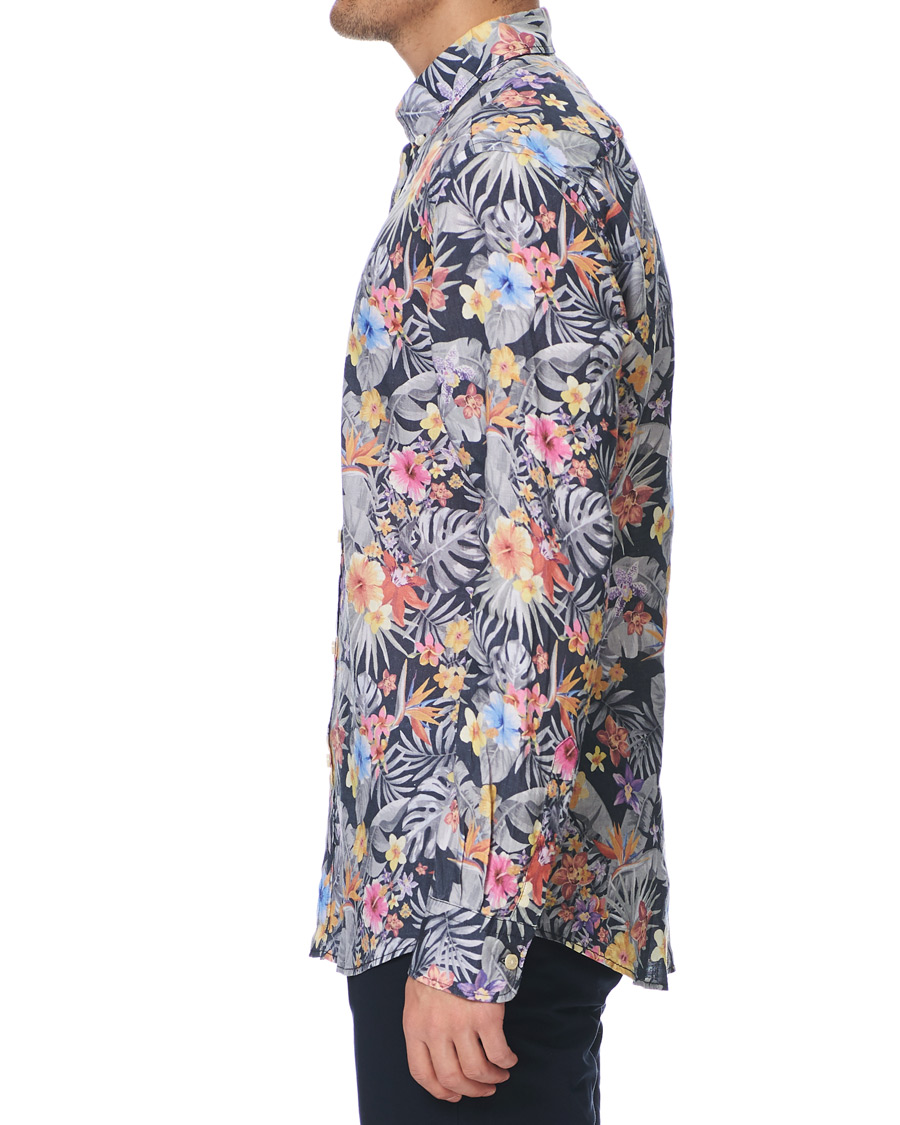 Herr | Skjortor | Morris | Harvey Printed Flower Button Down Shirt Navy