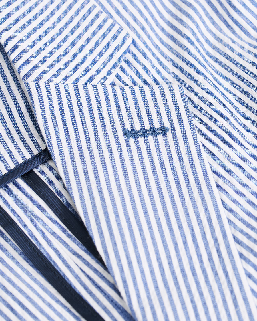 Herr | Kavajer | Morris | Resort Striped Seersucker Balzer Blue/White