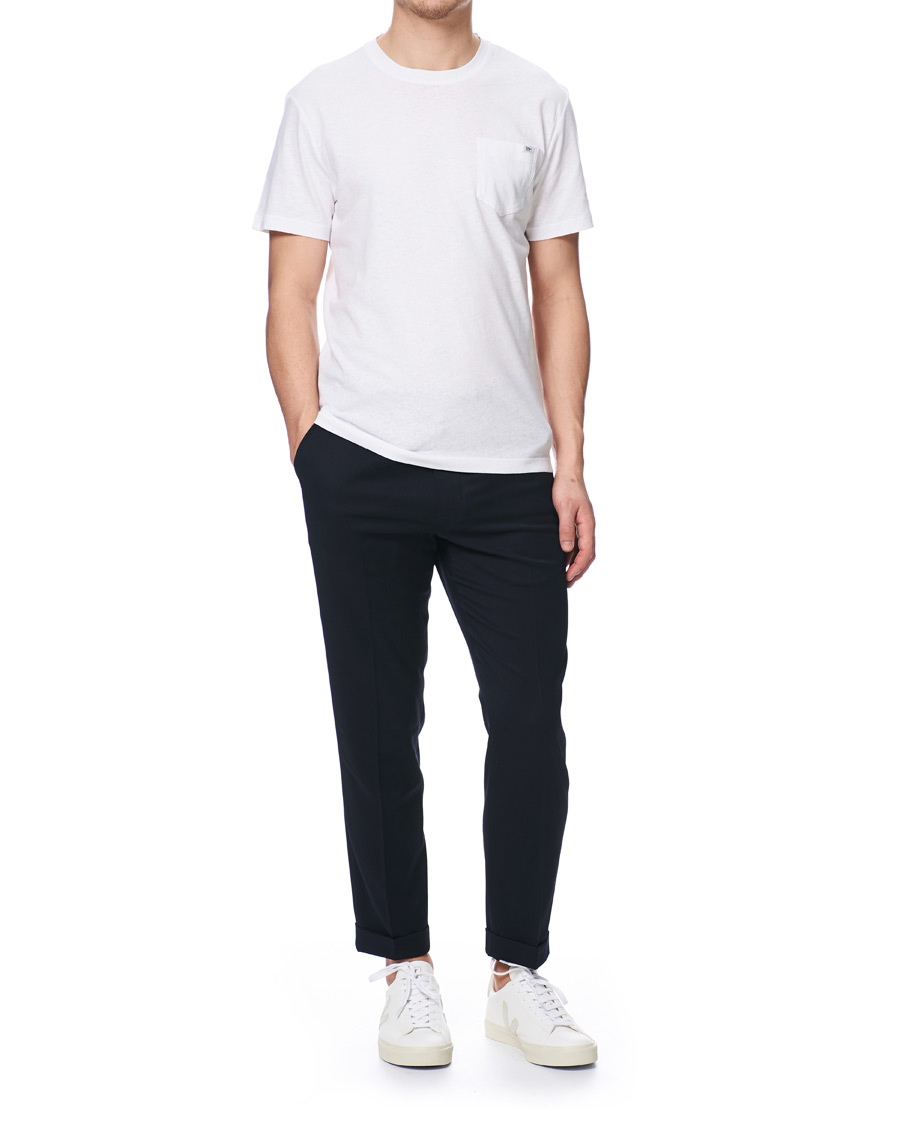 Herr | T-Shirts | Tiger of Sweden | Didelot Linen Pocket Crew Neck Tee White