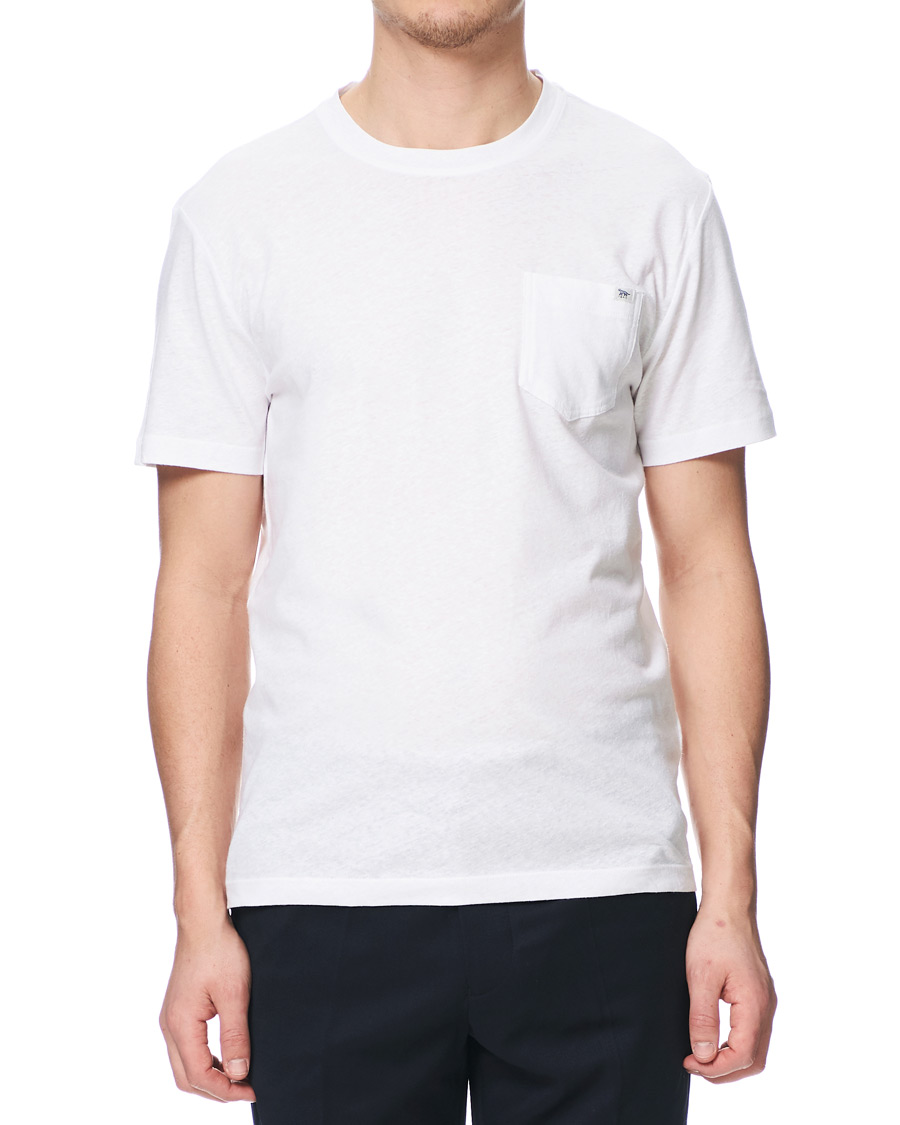 Herr | T-Shirts | Tiger of Sweden | Didelot Linen Pocket Crew Neck Tee White