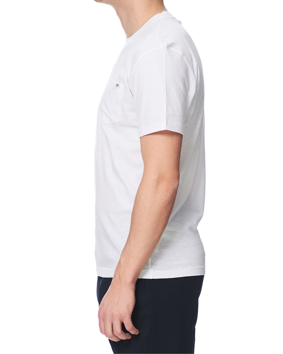 Herr | T-Shirts | Tiger of Sweden | Didelot Linen Pocket Crew Neck Tee White