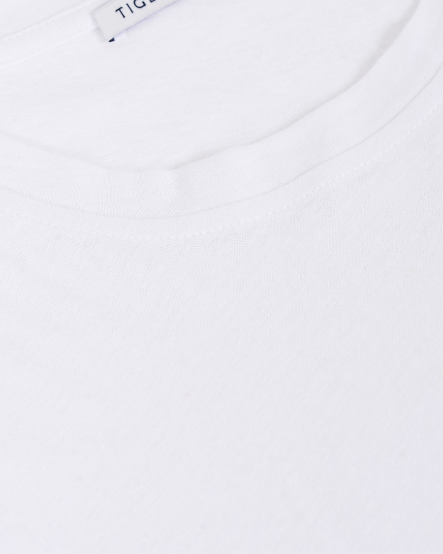 Herr | T-Shirts | Tiger of Sweden | Didelot Linen Pocket Crew Neck Tee White
